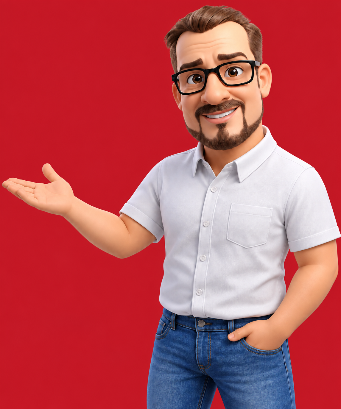Danado, mascote da O Danado Informática, dando boas-vindas